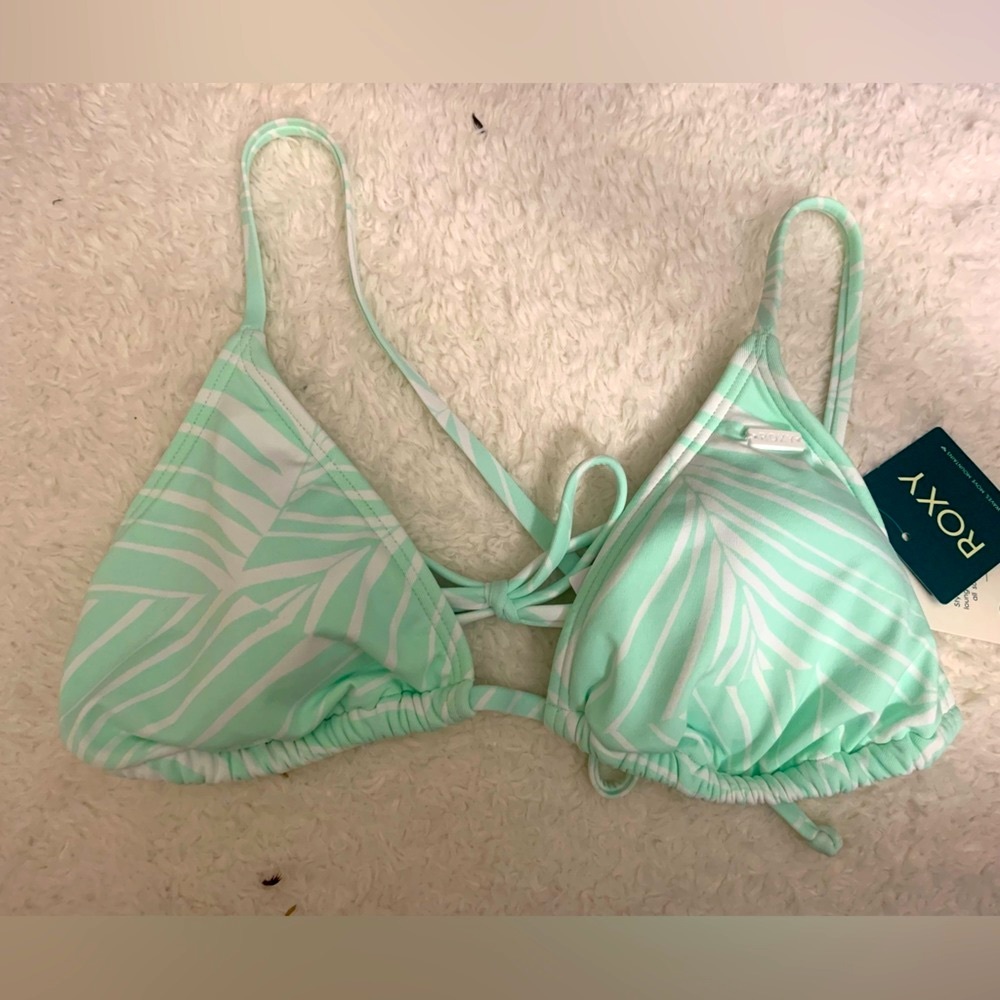 NWT Roxy Palm Tree Dreams Triangle String Bikini Top